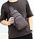 Чоловіча сумка-бананка на груди з USB-екошкірою, крос-боді сумка-бананка слінг для чоловіків нагрудна барсетка, фото 8