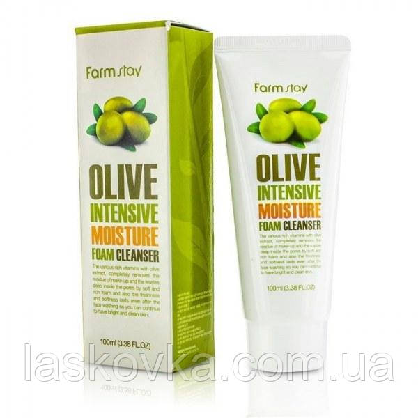 Зволожувальна пінка з екстрактом оливи FARMSTAY Olive Intensive Moisture Foam, 100 мл