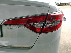 Хром накладки на стопи Hyundai Sonata LF 2014-2017 (Autoclover D801)