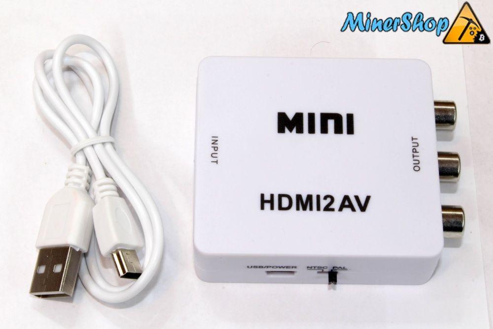 Перетворювач конвертер HDMI2AV і AV2HDMI (HDMI-тюльпани 3RCA