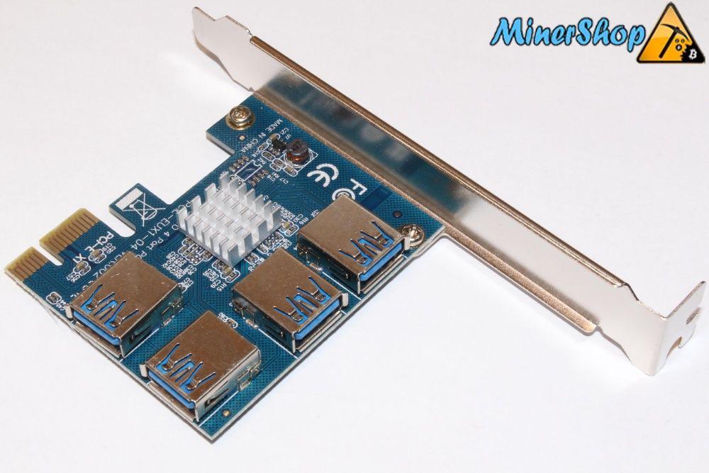 Плата розширення для райзерів PCI-E 1х на 4 порти (4to1)