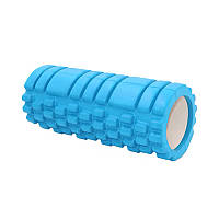 Go Масажний фітнес валик Dobetters Foam Roller Blue 45*14 см для м'язів усього тіла масажер (спина, руки, ноги)
