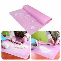 Go Силіконовий килимок Silicone Mat 001 Pink 50x40 для розкачування тіста випікання в духовці