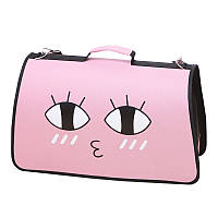 Go Удобная сумка-переноска транспортировка для кошек Taotaopets 258805 Smiley Pink контейнер 52*21*30 см