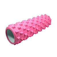 Go Масажний фітнес-вісок ролик Dobetters Rumble Roller Pink для йоги та фітнесу 45*15 см