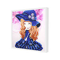 Go Барвиста алмазна мозаїка DIY 1016 "Дівчинка в капелюсі" живопис для дітей