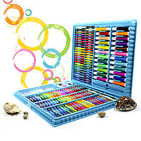 Go Набор для рисования творческий в кейсе Art Set 168 предметов Blue Карандаши Краски Мелки Бумага Футляр