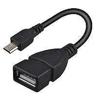 Go Переходник microUSB/USB OTG Black для смартфона универсальный флешка мышка клавиатура