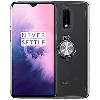 Go Силіконова накладка C-KU SM01 для смартфона OnePlus 7 White магнітний тримач підставка прозорий чохол