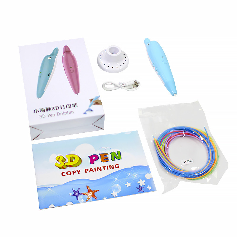 Go Ручка 3D PEN Kaiyiyuan Dolphin Blue низкотемпературная с аккумулятором 1000mah с USB EN - фото 7 - id-p1426713425