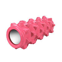 Go Масажний фітнес-вісок ролик Dobetters Grid Roller Pink 33*12 см для м'язів усього тіла масажер (спіна, руки,