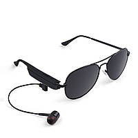 Go Бездротова блютуз-гарнітура окуляри Gelete A8 Black для телефона музики 110 mAh з навушниками Bluetooth 4.1
