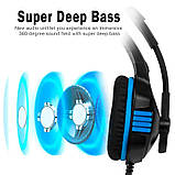 Навушники ігрові HUNTERSPIDER LED V3, чорно-сині., фото 5