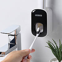 Go Диспенсер для зубної пасти ECOCO E1922 Black + White механічний компактний тримач дозатор