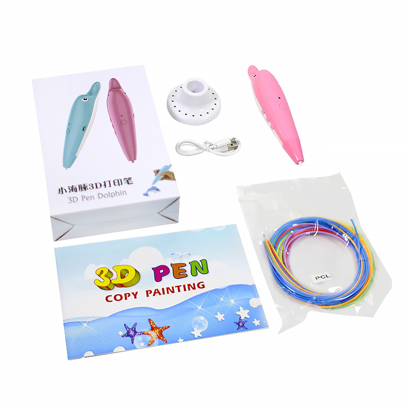 Lb Ручка 3D PEN Kaiyiyuan Dolphin Pink низкотемпературная с аккумулятором 1000 mah с USB EN - фото 7 - id-p1426715823