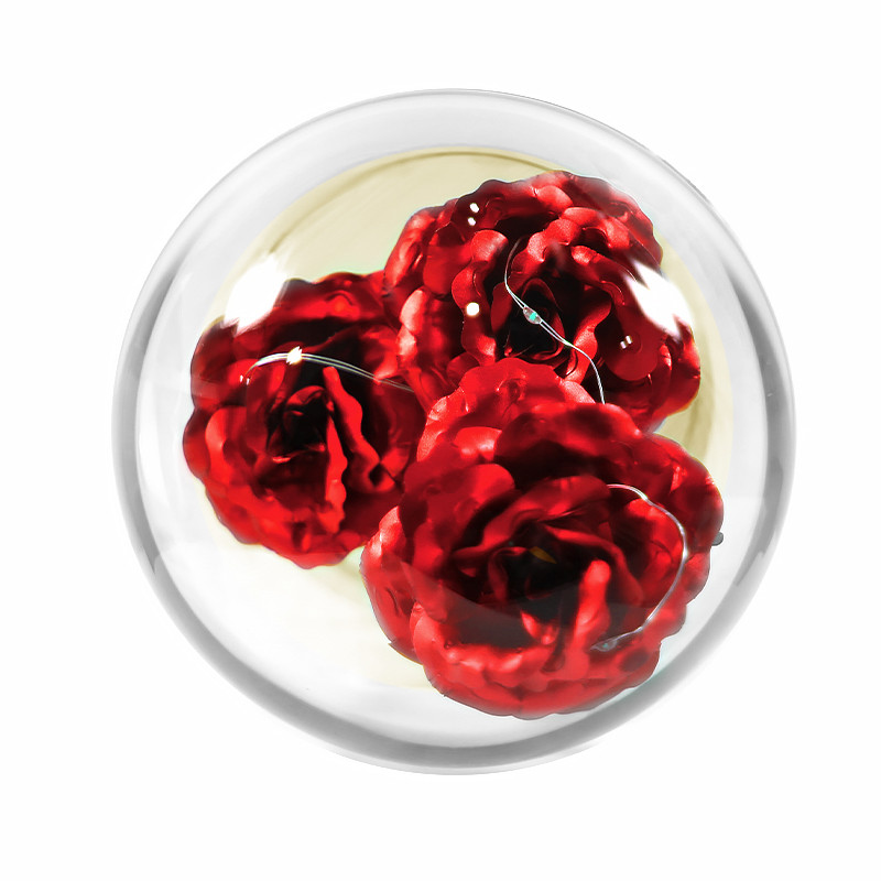 Lb Три розы в стеклянной колбе 24К KY-46465 Red с LED подсветкой вечная светящаяся - фото 5 - id-p1426715240