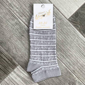 Шкарпетки жіночі короткі фильдеперсовые бавовна з сіткою Елегант, 23-25 розмір, сірі, 01793