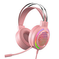 Al Дротова гарнітура FOREV FV-G99 Pink навушники з мікрофоном 2х3.5 мм + USB для смартфона ПК