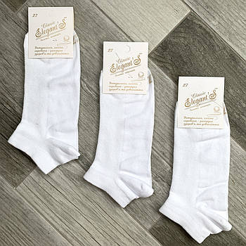 Шкарпетки чоловічі бавовна з сіткою короткі Елегант - Elegant's Classic, 25 розмір, білі, 01605