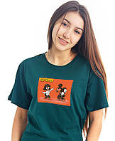 Футболка Женская зеленая Pulp Fiction , модная летняя футболка криминальное чтиво