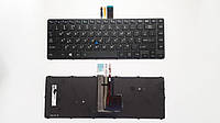 Клавиатура для ноутбуков Toshiba Tecra R40-C Series черная с черной рамкой, с трекпоинтом, с подсветкой UA/RU