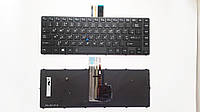 Клавиатура для ноутбуков Toshiba Tecra A40-C Series черная с черной рамкой, с трекпоинтом, с подсветкой UA/RU