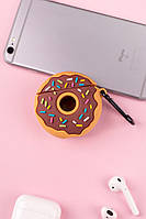 Прикольний Чохол для навушників AIRPODS 1/2 Пончик силіконовий | Захисний 3д кейс мультяшний на аірподс