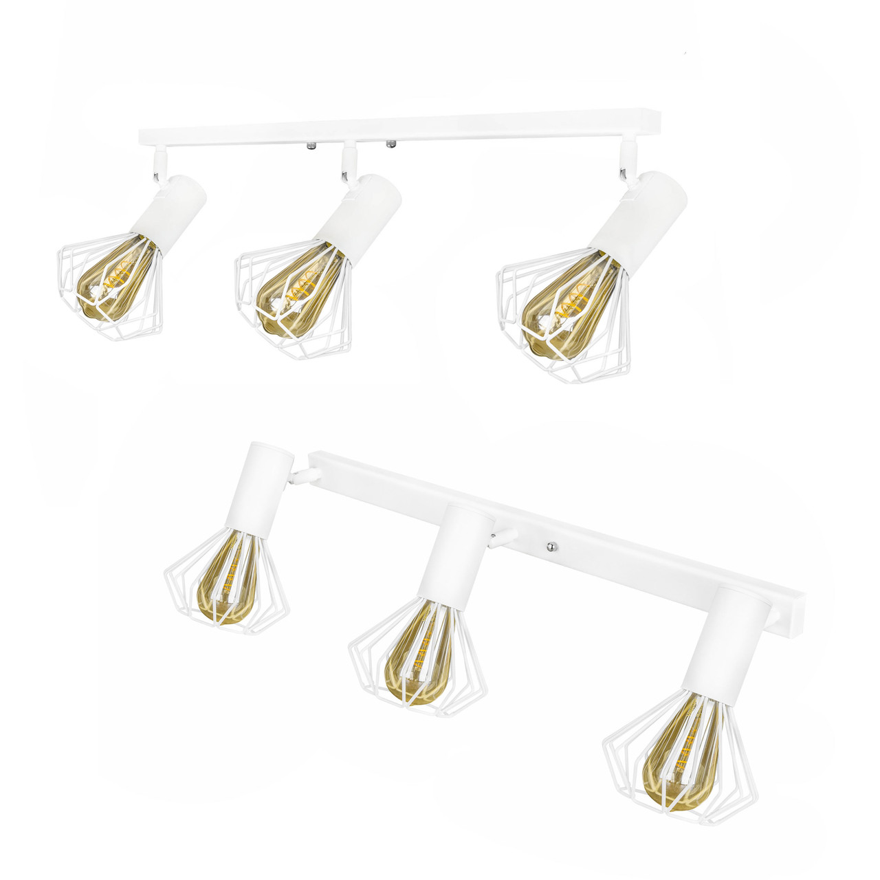 Світильник на планці з поворотними плафонами 3-Е27 Diadem NL 22151-3W білий, фото 1