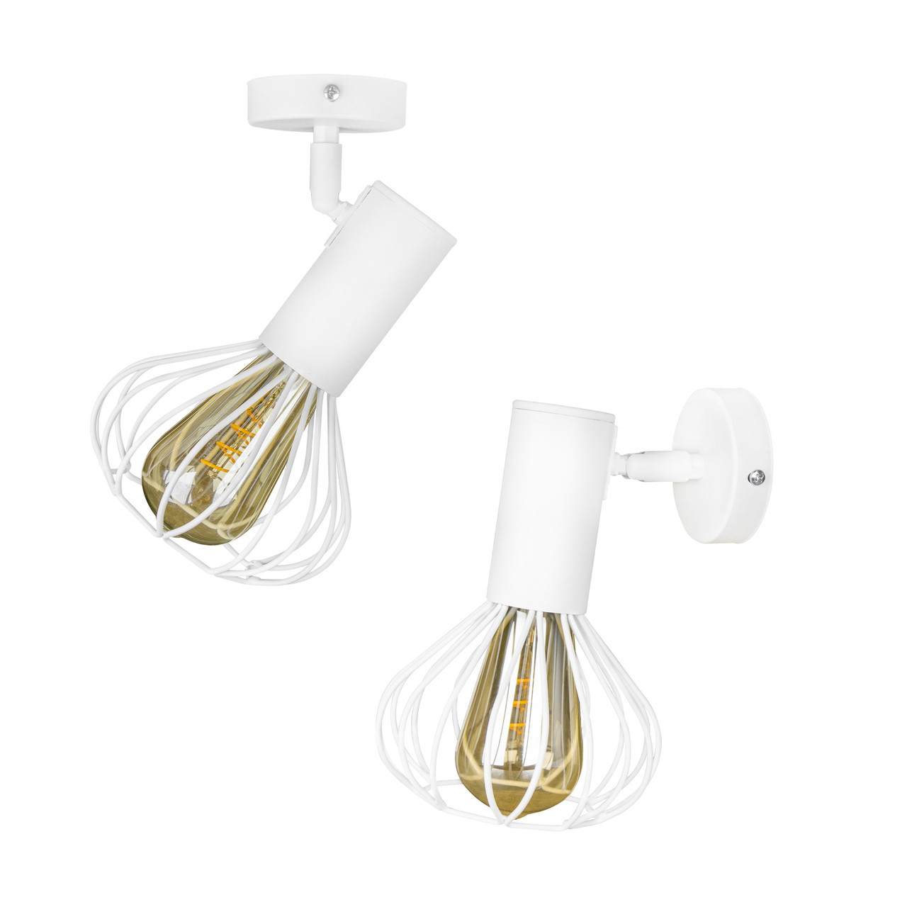 Стельовий поворотний світильник лофт Е27 Lotus NL 14151-1 WH, фото 1