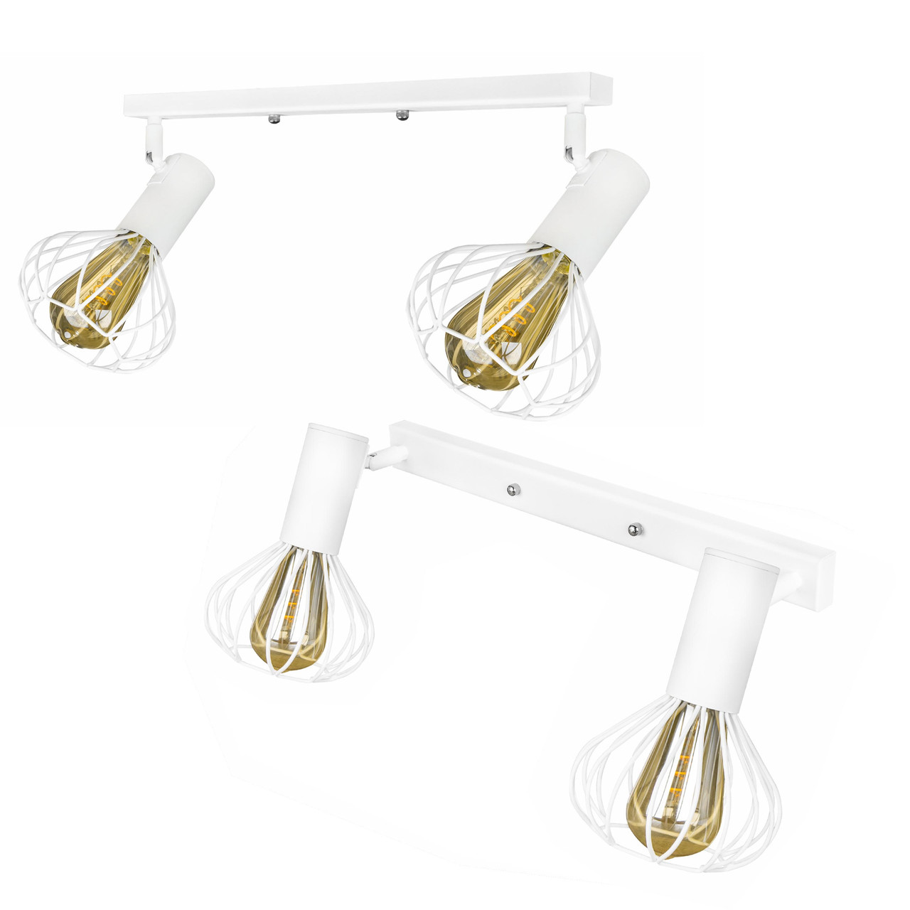 Стельовий поворотний світильник лофт Е27-2 Lotus NL 14151-2 WH, фото 1