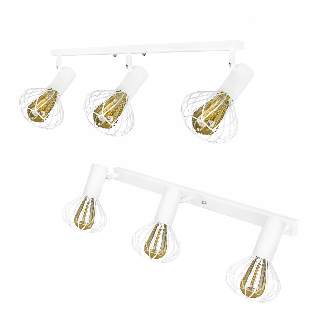 Стельовий поворотний світильник лофт Е27-3 Lotus NL 14151-3 WH, фото 1