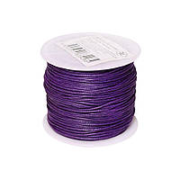 Шнур вощений бавовняний 1 мм/73м фіолетовий