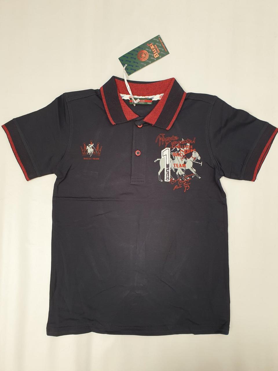 Футболка-поло синя для хлопчиків 140,146,152,158,164 зросту, фото 1