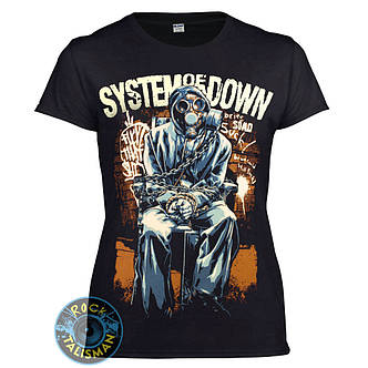 Футболка жіноча SYSTEM OF A DOWN Gas Mask, фото 2