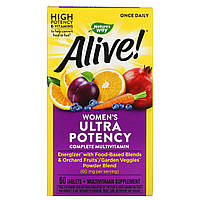 Мультивитамины для женщин Alive Ultra potency 60 Таблетки Nature's Way, Alive!