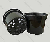 Горщик 17см х 13см. 2л. (Польща) круглий, чорний.