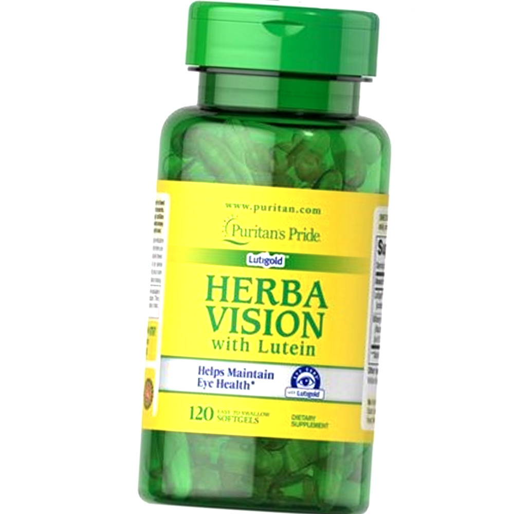 Лютеїн для очей Puritan's Pride Herba Vision with Lutein 120 гел капсул лютеїн і чорниця