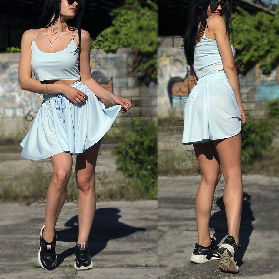 Літній костюм спідниця-шорти й топ жіночий, фото 1