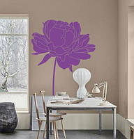Декоративная наклейка Изящный пион (большой цветок стикер пионы наклейки цветы) матовая 800х1220 мм