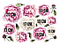 Набір вінілових міні наклейок Акварельні біло-рожеві півонії від 10 до 20 см наклейки квіти матова, фото 5