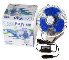 Вентилятор 12 V (d 6" — 15,0 см) металевий на прищіпці, 2 швидкості Vitol