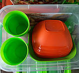 Набір пластиковий для пікніка на 6 персон ( тарілки, склянки, ложки, виделки — 37 предметів), фото 2