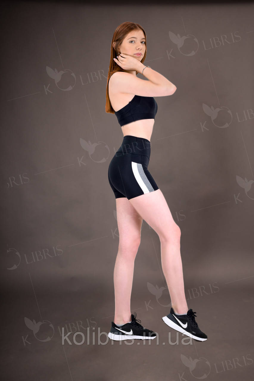 Шорти з лампасами жіночі  розміри від 42 до 50 для відпочинку та спорту, фото 1