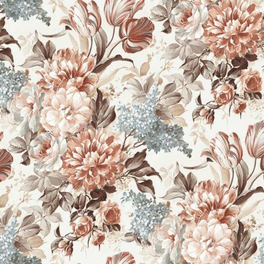Меблева тканина Flowers Beige 55143/1018, велюр з принтом