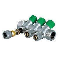 КОЛЕКТОР ВЕНТИЛЬНИЙ З ФІТИНГОМ ПІД КУТОМ 120 KOER WAYS "1"х3