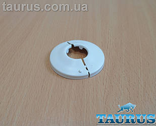 Білий розбірний декоративний фланець - чашка DUO D54 / висота 10 мм White, внутрішній розмір 1/2" d20мм