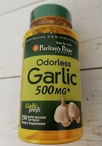 Екстракт часнику Puritan's Pride Odorless Garlic 500 mg 250 гел капс, фото 2