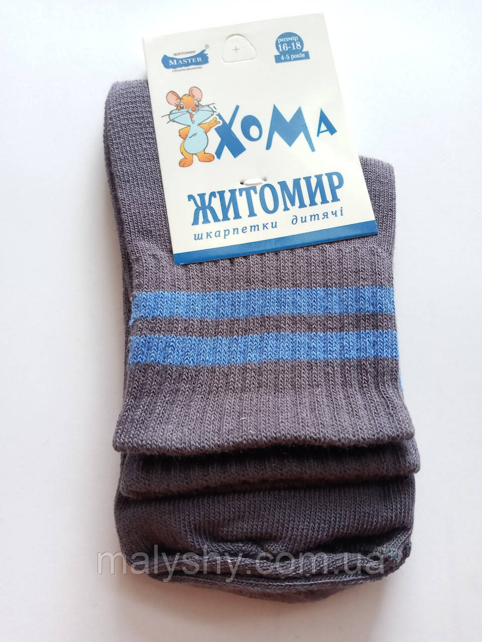 Дитячі демісезонні шкарпетки ХОМА ЖИТОМИР р. 16-18 ПОЛОСА - темно-сірий / шкарпетки весна-осінь