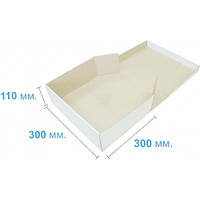 Коробка картонная самосборная 300*300*110 белая, подарочная коробка белая, коробка для подарка