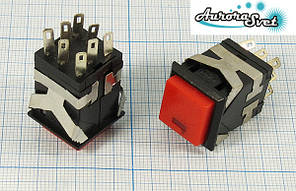 Миттєвий самоблокувальний кнопковий перемикач 250 В 3 A on-(off) з підсвіткою